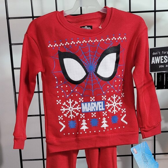 Marvel Spiderman Kids Holiday Pajama Set - Red (Size 4) - Picture 5 of 8
